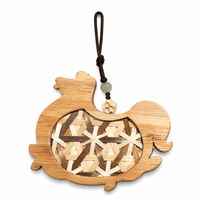 Breloque oiseau en bambou tressé à la main, pendentif porte-clés pour sac, cadeau de décoration naturelle pour la maison, vente en gros OEM, ornement oiseau en bois tressé