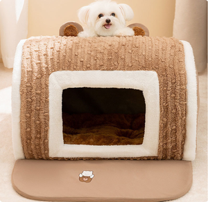 บ้านสัตว์เลี้ยงขนาดเล็กสำหรับฤดูหนาว บ้านสุนัขแบบถอดได้ บ้านสัตว์เลี้ยงขนนุ่ม ไม่ลื่น สำหรับลูกสุนัขและลูกแมว - Product Image 3