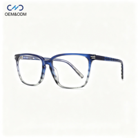 VA4538 Lunettes de vue rectangulaires vintage en acétate, monture optique surdimensionnée à bordure complète, lunettes rétro unisexes pour un usage quotidien