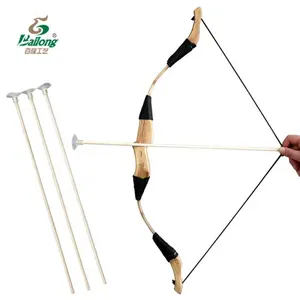 Factory price outdoor kids wooden archery bow and arrow toy for shooting