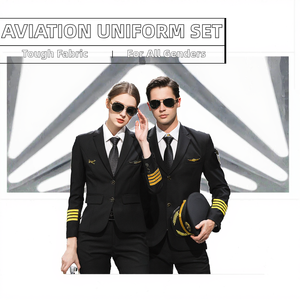 カスタマイズ可能なハイエンドセキュリティガードパイロット制服ジャケットパンツセット作業服航空業界および航空会社 - Product Image 2