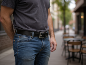 Cinturón de Cuero Genuino para Hombre, 3.5cm x 125cm, Estilo Casual con Doble Hebilla de Acero Resistente - Product Image 2