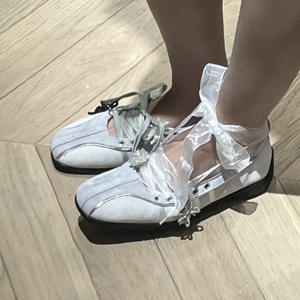 Ballerines pour femme début de printemps, style Mary Jane, à lacets, semelle épaisse, légères, imperméables, à bout peu profond - Product Image 6