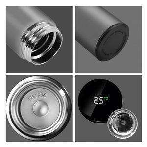 Custom Logo 500Ml <b>Thermos</b> Portable Double Wall Stainless Steel Insulated Hot Vacuum Flasks Sports Led Smart Water Bottle - Product Image 3