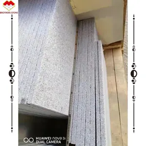 Hot sale cheap chinese grey granite kerb G603 flamed grey groove granite stair