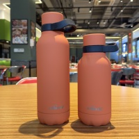 Bouteille d'eau isotherme en acier inoxydable de haute qualité pour le sport, avec poignée en silicone, 500/750 ml, isolation thermique 24-36 heures