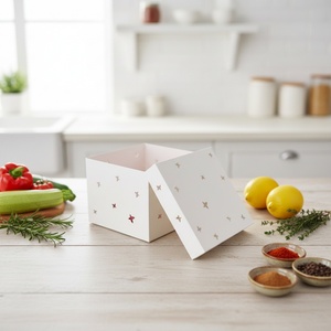 Sunshine <b>White</b> Paper Bakery <b>Box</b> square Cardboard Disposable 10 X 10 X 5 12 Inch Packaging Cake <b>Box</b> with Window - Product Image 5