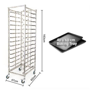 Carro de Panadería con 15 Niveles para Bandejas de Horno de Acero Inoxidable 1670x600x460mm - Product Image 3