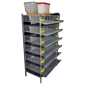 6 Tekerlekli Dikey Bıldırcın Kafesi, Otomatik Besleme ve Sulama Özellikli Yumurtlama Kafesi, Bıldırcın Yetiştiriciliği için Atık Temizleme - Product Image 1
