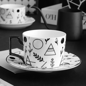 Factory Direct Sale Wholesale Ceramic Porcelain <b>Cup</b> <b>Saucer</b> Modern Design Business Gift Eco-Friendly Oven Safe Dishwasher - Product Image 5