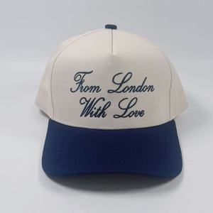 Quanzhou Hot Sale Embroidered Letters Two Tone Wedding Trucker <strong>Hats</strong> Custom <strong>Navy</strong> 5 Panel Snapback <strong>Hat</strong> Unisex Cotton Baseball Caps - Product Image 2
