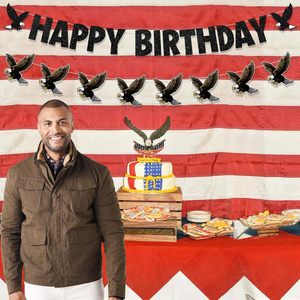 Pancarta de <span class=keywords><strong>Feliz</strong></span> <span class=keywords><strong>Cumpleaños</strong></span> con Diseño de Águila Calva y Guirnalda, Decoraciones para Fiesta de <span class=keywords><strong>Cumpleaños</strong></span> con Temática de Águila Calva para Niños, Niñas, Hombres y Mujeres - Product Image 6