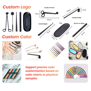 कस्टम लोगो 4 में कस्टम लोगो 4 में कस्टम लोगो 4 आपके लोगो के साथ सेट ट्रे मोमबत्ती विक ट्रिमर मोमबत्ती देखभाल किट - Product Image 2