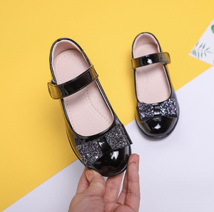 Zapatos de Vestir de Cuero Negro con Lazo para Niñas, Zapatos de Princesa para Actuaciones Escolares - Product Image 2