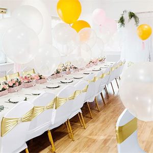 Nuevas Fundas Metálicas para Sillas con Lazos, Color Dorado, Decoración para Bodas, Cintas Elásticas para Sillas en Venta - Product Image 6