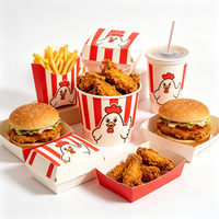 Seau à poulet frit avec logo personnalisé, faible MOQ, minimum de commande bas, personnalisation de la marque, délai de livraison rapide, emballage pour poulet