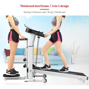 Treadmill mekanis Gym Rueda, Treadmill rumah lari bantalan berjalan multifungsi Manual dapat dilipat dengan perisai 123 - Product Image 2