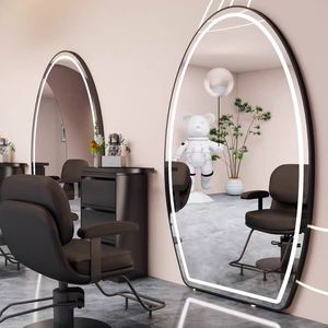 Miroir de coiffure moderne en verre, durable, sur pied, mobilier de salon commercial - Product Image 1