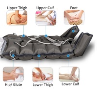 Appareil de récupération des jambes à compression pneumatique de qualité médicale, pantalon de pressothérapie à 6 chambres pour les membres inférieurs, drainage lymphatique