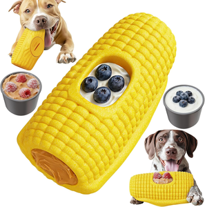 Jouet pour <span class=keywords><strong>chien</strong></span> 3-en-1 en forme de maïs, à remplir et à congeler, gobelet à lécher, jouet à mâcher résistant pour mâcheurs agressifs - Product Image 1