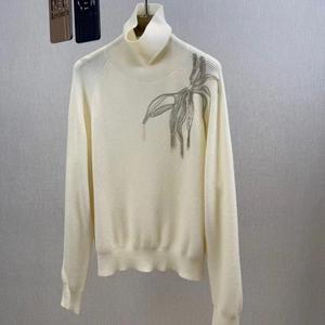 Suéter de <span class=keywords><strong>Cuello</strong></span> <span class=keywords><strong>Alto</strong></span> con Cadena de Cuentas para <span class=keywords><strong>Mujer</strong></span>, Estilo Dulce y Moderno, Lana/Cachemira, Antipilling, Diseño Nuevo de Otoño/Invierno, Patrón Liso - Product Image 4