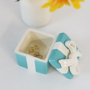 Custom Mini Handmade Luxury <strong>Ceramic</strong> Ring Holder Trinket <strong>Jewelry</strong> Storage <strong>Box</strong> for Wedding - Product Image 2