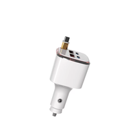 Pengisi Daya Mobil Listrik 60W PD OTP Baru 2025 5V 3A Kabel Tipe-C Anti Api yang Dapat Ditarik 4-in-1 Pintar untuk Perangkat Ponsel & Jam Tangan Pintar