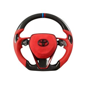 <span class=keywords><strong>Volant</strong></span> de voiture en fibre de carbone en <span class=keywords><strong>cuir</strong></span> perforé rouge de vente directe d'usine pour Toyota - Product Image 2