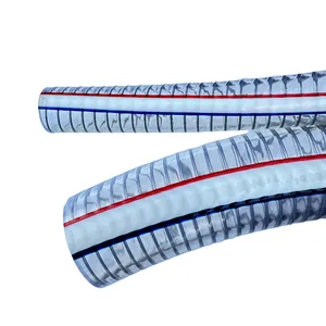 Vollvakuum-Aufsaugung starres durchsichtiges PVC-Spiralstahldraht verstärkter Schlauch Kunststoffrohre Produkt