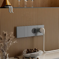 Prises et interrupteurs muraux électriques LAPU Slim ignifuges, norme UE, 1/2/3/4 postes, 1/2 voies, 250V, blanc/noir/or/gris, design moderne