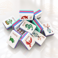 CHIVAN Neo Ensemble de Mahjong de Luxe Chinois 160 Tuiles en Porcelaine Bleue Cadeau Club Vente au Détail Marché de Gros Divertissement à Domicile Commerce Sûr