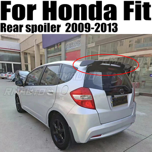 Pour Honda Fit 2009 - 2013, spoiler de coffre arrière en ABS, motif fibre de carbone, noir, couleur apprêtée, kit carrosserie, accessoires - Product Image 1