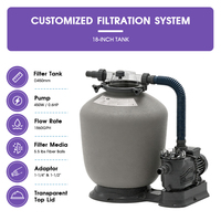 Système de filtration de piscine personnalisé D450mm avec pompe 450W, filtre à billes en fibre 1860 GPH pour piscines de 50-60 m³