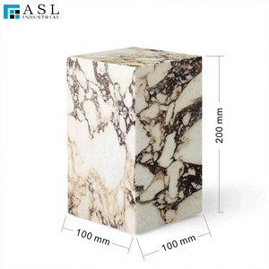 Base de Mármol de Lujo, Cubo Cuadrado de Mármol Calacatta Viola para <span class=keywords><strong>Mesa</strong></span> de Centro de Salón - Product Image 2