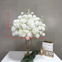 Rapide personnalisé 60cm 50cm boule de fleur blanc luxe soie ronde boule de fleur blanche décoration mariage complet