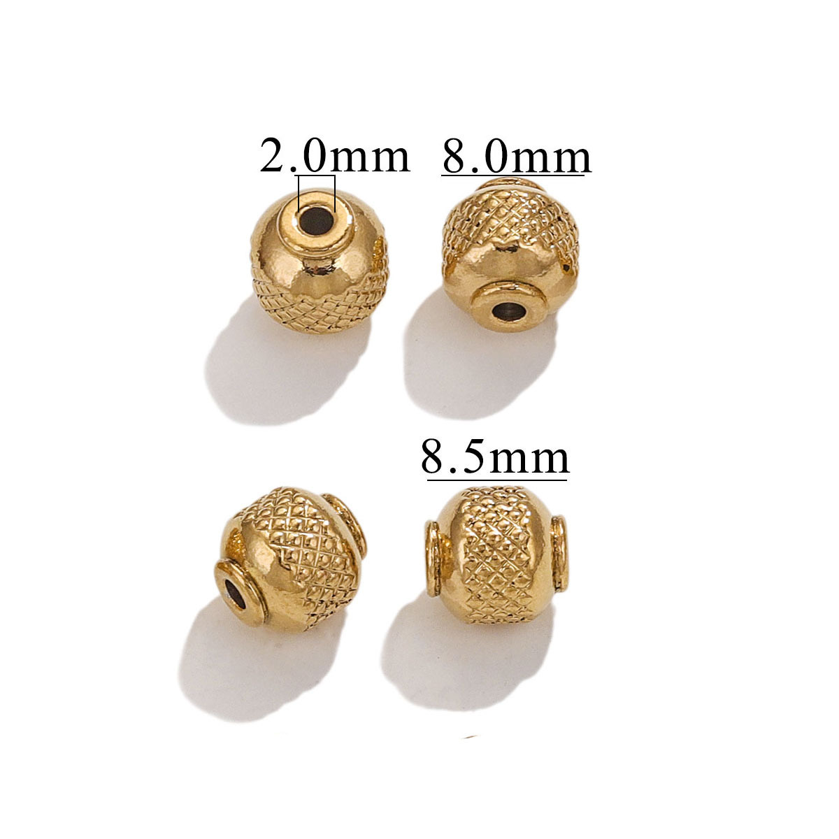 8x2 mesh beads - gold [approx. 2.5g]