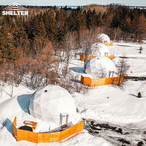 सड़क पर पीवीसी Prefab Glamping गुंबद घर तम्बू होटल लक्जरी बाथरूम सूरज की रोशनी विंडोज के साथ Geodesic गुंबद तम्बू - Product Image 4