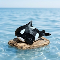 Décoration rustique en bois, figurine artisanale de requin, cadeau d'anniversaire, objet décoratif pour bureau, personnalisable, animal