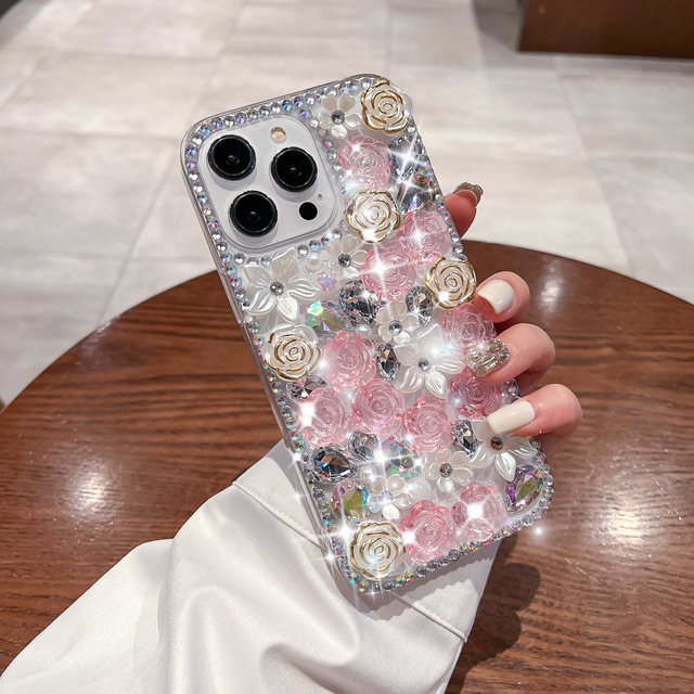 Fashion Cute Diamond-encrusted butterfly Flower Brand Phone case Colorful Mobile Phone Cases for Girls