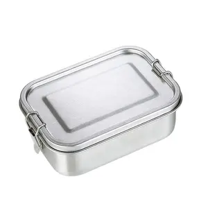 Food Grade SS304 Lunch Box Stainless Steel Lunch Box 800, 1200,1400Ml Leakprool Lunch Box for Office