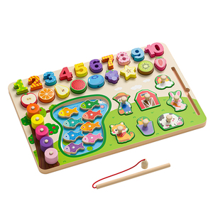 Tableau <span class=keywords><strong>de</strong></span> comptage <span class=keywords><strong>en</strong></span> bois magnétique avec pêche, scène <span class=keywords><strong>de</strong></span> ferme, formes <span class=keywords><strong>de</strong></span> fruits, empilage <span class=keywords><strong>de</strong></span> piquets, motricité fine pour tout-petits, CE CPC, vente <span class=keywords><strong>en</strong></span> gros, OEM, personnalisé - Product Image 1