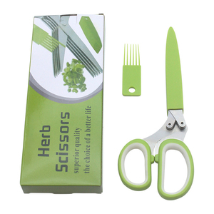 Thảo Mộc kéo với <span class=keywords><strong>5</strong></span> lưỡi và bìa tiện ích nhà bếp mát mẻ Cắt vụn rau diếp rau mùi tươi kéo hành tây - Product Image 4