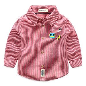 Nouvelle chemise à manches longues en coton rayé brodée de papillons pour garçons, de qualité supérieure, Bloemen - Product Image 2