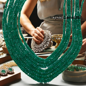 4mm Faceted Zambian Quality Natural <strong>Emerald</strong> <strong>Beads</strong> Loose Crystal <strong>Pearl</strong> Stone Gemstones Strings for Jewelry - Product Image 2