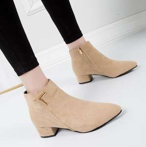 <span class=keywords><strong>Stivaletti</strong></span> da donna 2022 autunno nuovi <span class=keywords><strong>stivaletti</strong></span> con <span class=keywords><strong>tacco</strong></span> <span class=keywords><strong>medio</strong></span> in PU smerigliato <span class=keywords><strong>tacco</strong></span> spesso stivali da donna con punta a punta all'ingrosso - Product Image 4