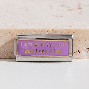 Abalorios Italianos de Doble Eslabón Plateados de Alta Calidad, a Granel, de Acero Inoxidable que No se Deslustra, con Frases Interesantes, para Pulseras de Charms Italianos - Product Image 4