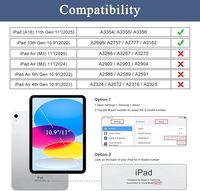 Coque pour IPad(A16) 11e génération 2025 et 10e génération 2022 avec porte-crayon, antichoc, rotation à 360 degrés, dos transparent pour iPad 11 "/10.9".