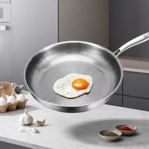 Sartén de Titanio para Cocina, Utensilios de Cocina de Acero, Sartén Antiadherente Martillada para Cocina de Gas e Inducción - Product Image 5