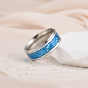 <b>Titanium</b> Steel <b>Ring</b> Fashionable Deep Sea <b>Ring</b> With Cool And Changing Color Design Men's And Women's Matching Trendy Item <b>Ring</b> - Product Image 4