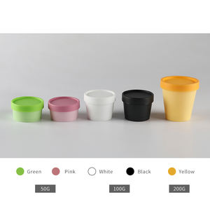 Vente flash - Pot cosmétique en plastique luxueux rose, vert et noir pour voyage, échantillon gratuit, 50g, 100g, 150g, 200g, pot en PP pour crème visage beauté - Product Image 5